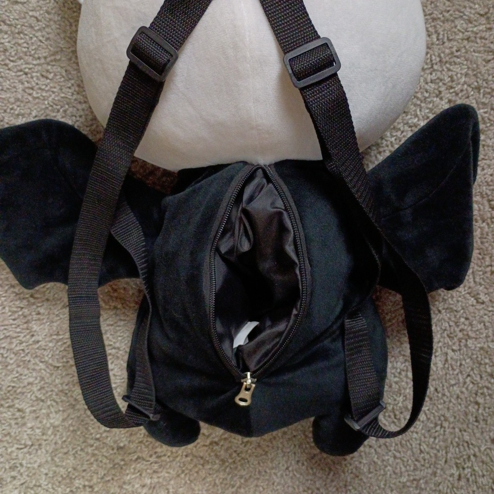 Sleepyville Critters Bat Skeleton Plush Mini Backpack Gothic Spooky Halloween - Picture 5 of 9